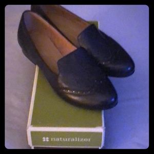 Navy Leather Loafers